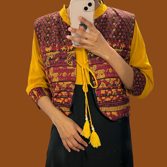 VISCOSE MAXI DRESS with sleeveless coat - Picture 1 of 3